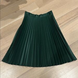 Zara Pleated A-Line midi Green Skirt